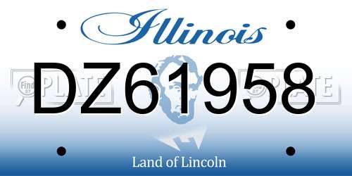 DZ61958 Illinois License Plate
