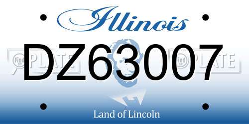 DZ63007 Illinois License Plate