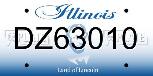DZ63010 Illinois License Plate