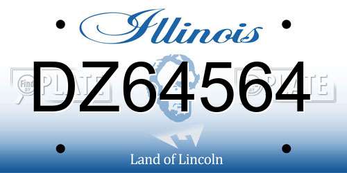 DZ64564 Illinois License Plate