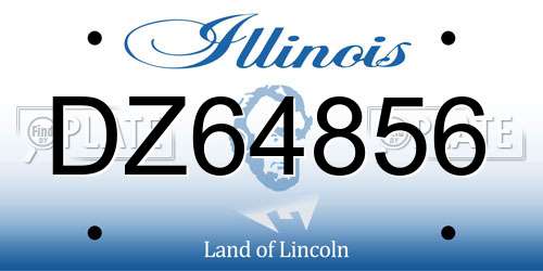 DZ64856 Illinois License Plate