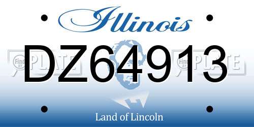 DZ64913 Illinois License Plate