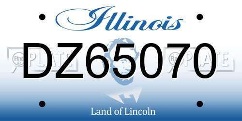 DZ65070 Illinois License Plate