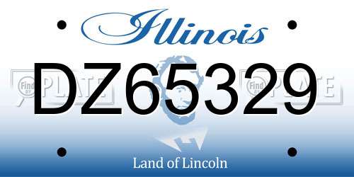 DZ65329 Illinois License Plate