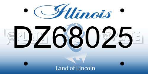DZ68025 Illinois License Plate