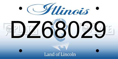 DZ68029 Illinois License Plate