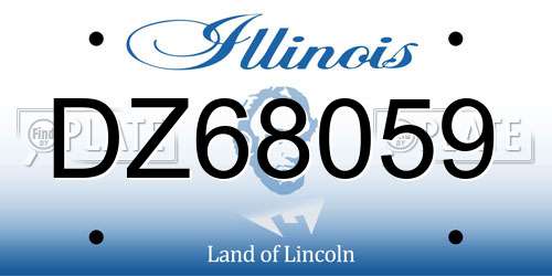 DZ68059 Illinois License Plate