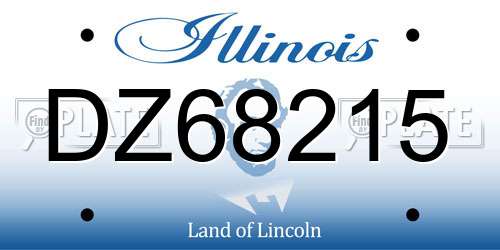 DZ68215 Illinois License Plate