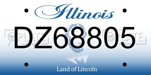 DZ68805 Illinois License Plate