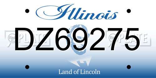 DZ69275 Illinois License Plate