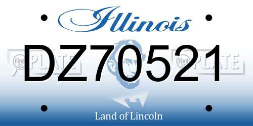 DZ70521 Illinois License Plate