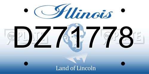 DZ71778 Illinois License Plate