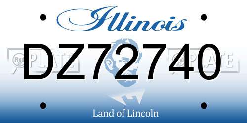 DZ72740 Illinois License Plate
