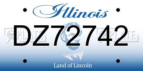 DZ72742 Illinois License Plate