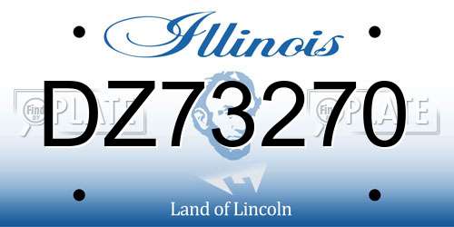 DZ73270 Illinois License Plate