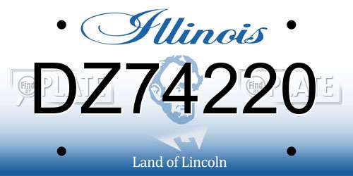 DZ74220 Illinois License Plate