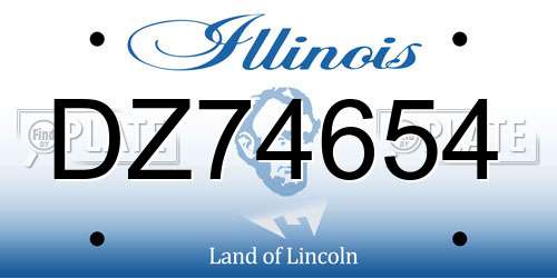 DZ74654 Illinois License Plate
