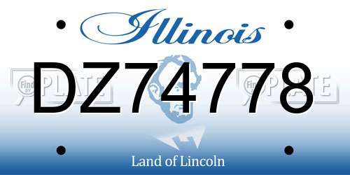 DZ74778 Illinois License Plate