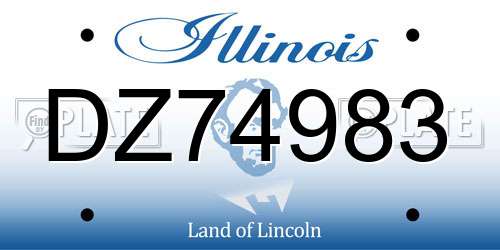 DZ74983 Illinois License Plate