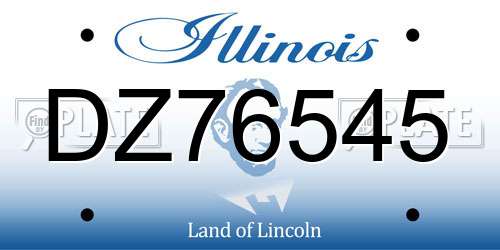DZ76545 Illinois License Plate