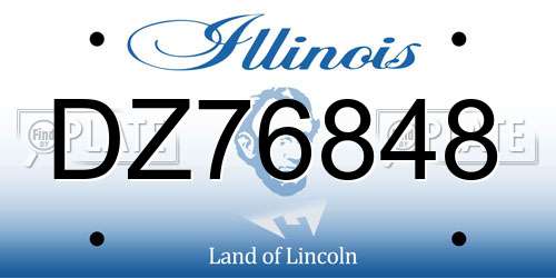 DZ76848 Illinois License Plate