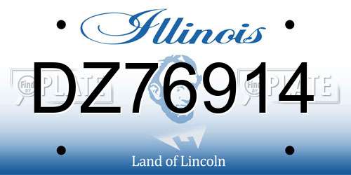 DZ76914 Illinois License Plate
