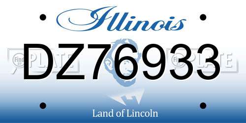 DZ76933 Illinois License Plate