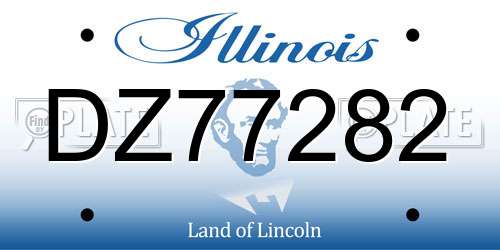 DZ77282 Illinois License Plate