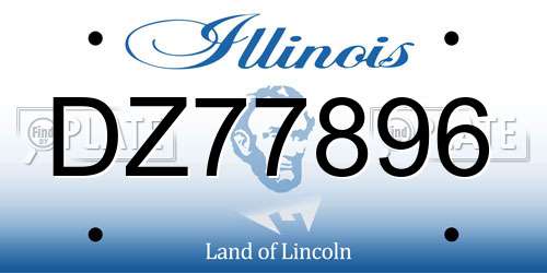 DZ77896 Illinois License Plate