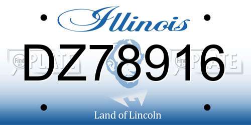 DZ78916 Illinois License Plate