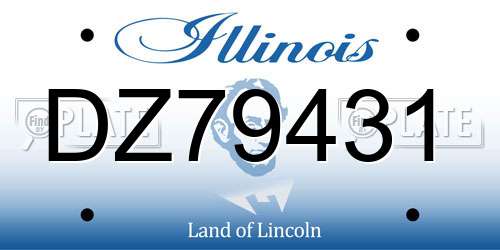 DZ79431 Illinois License Plate