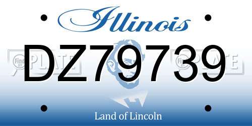 DZ79739 Illinois License Plate
