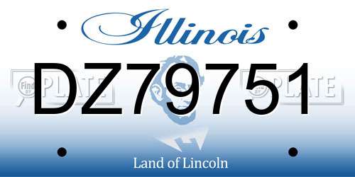DZ79751 Illinois License Plate