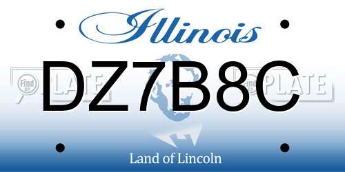 DZ7B8C Illinois License Plate