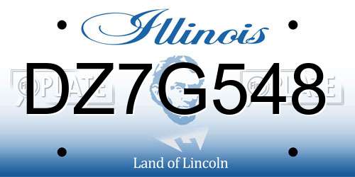 DZ7G548 Illinois License Plate