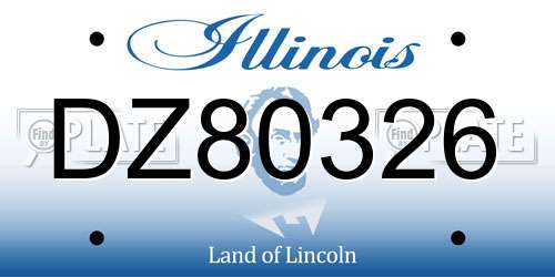 DZ80326 Illinois License Plate
