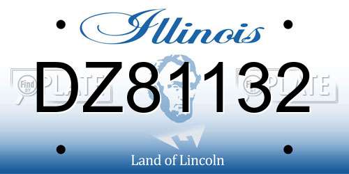 DZ81132 Illinois License Plate