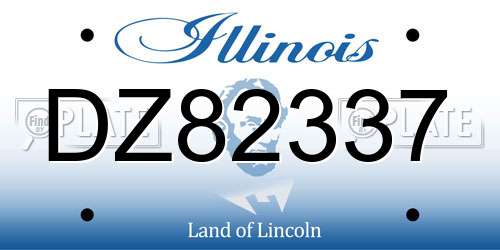 DZ82337 Illinois License Plate