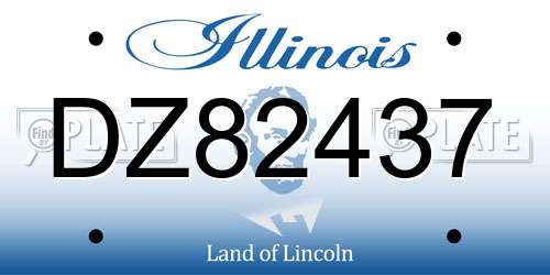 DZ82437 Illinois License Plate