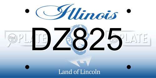 DZ825 Illinois License Plate