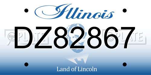 DZ82867 Illinois License Plate