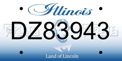 DZ83943 Illinois License Plate