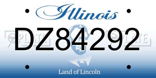 DZ84292 Illinois License Plate
