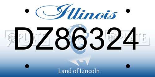 DZ86324 Illinois License Plate
