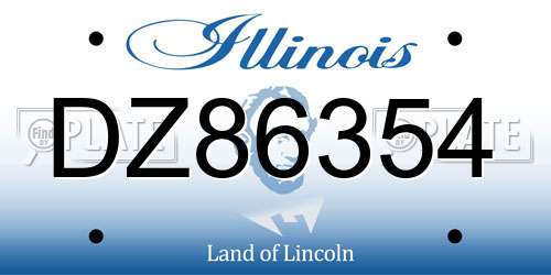 DZ86354 Illinois License Plate