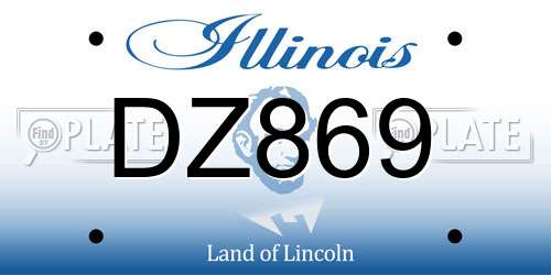 DZ869 Illinois License Plate