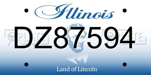 DZ87594 Illinois License Plate