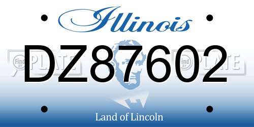 DZ87602 Illinois License Plate