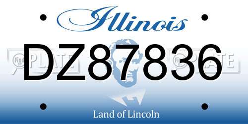 DZ87836 Illinois License Plate