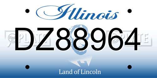 DZ88964 Illinois License Plate
